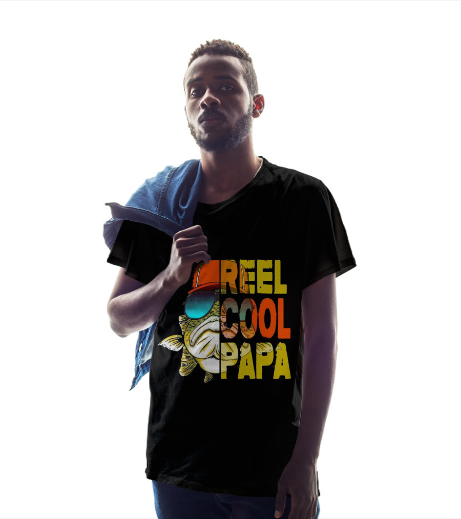 Reel Cool Papa Fish With Sunglasses And Cap T-Shirt