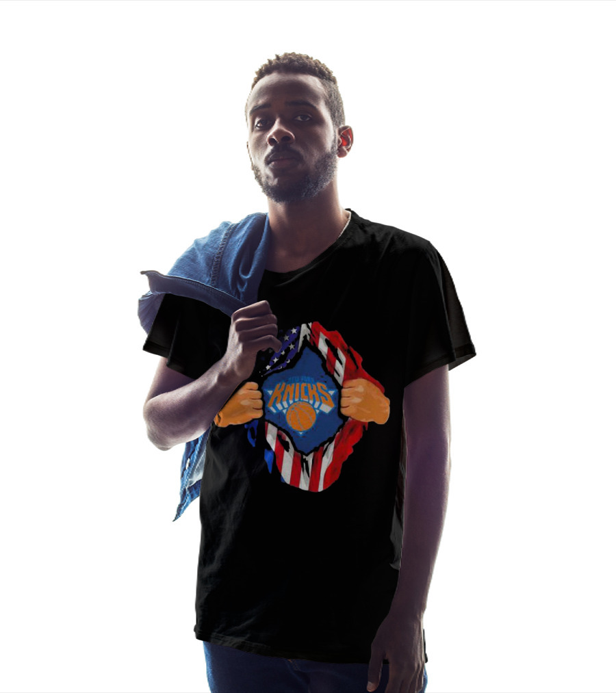 New York Knicks American Flag Inside Me Basketball T-Shirt