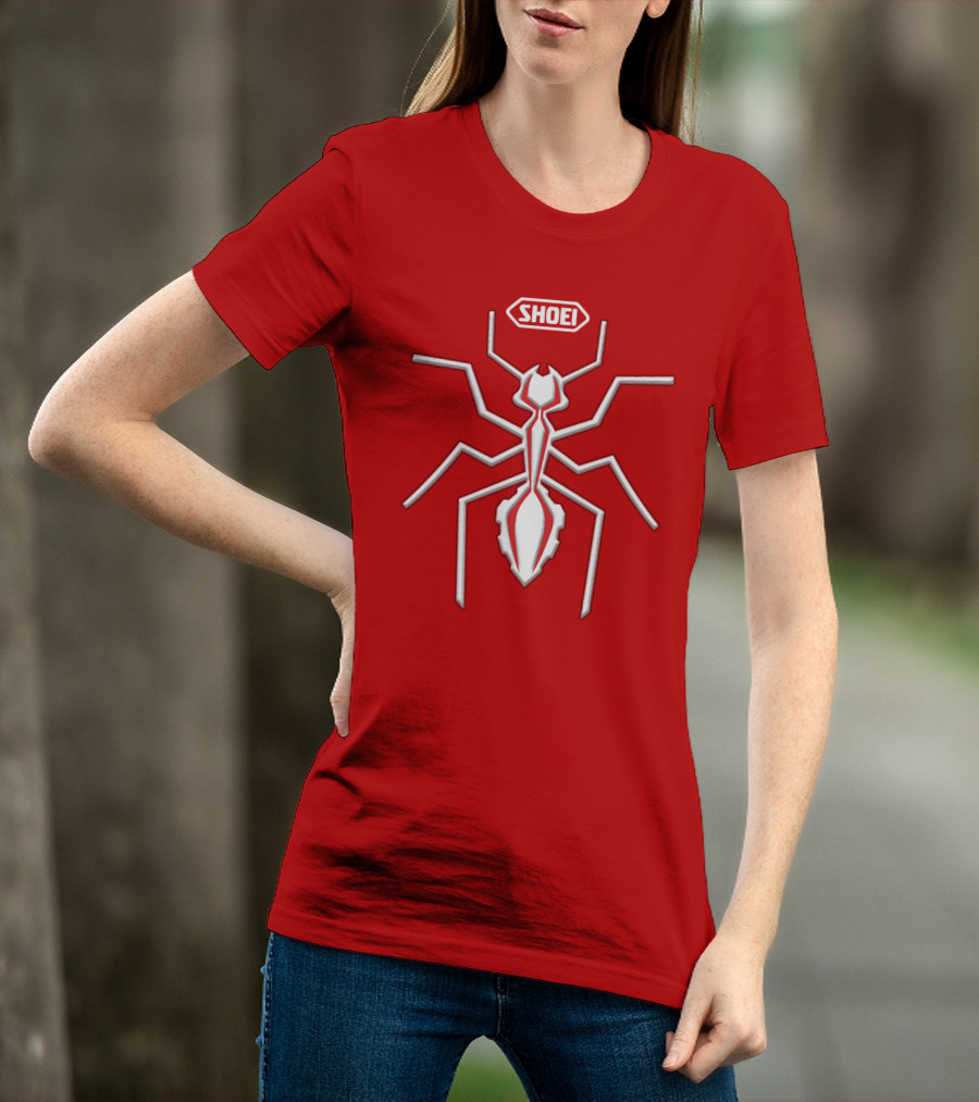 Shoei Logo Red With White Spider Outline T-Shirt