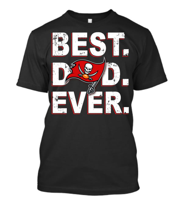 Best Dad Ever Buccaneers Flag Skull Football T-Shirt