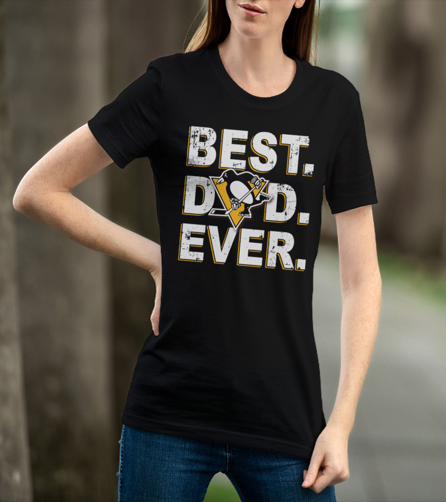 Best Dad Ever Pittsburgh Penguins Hockey Fan T-Shirt
