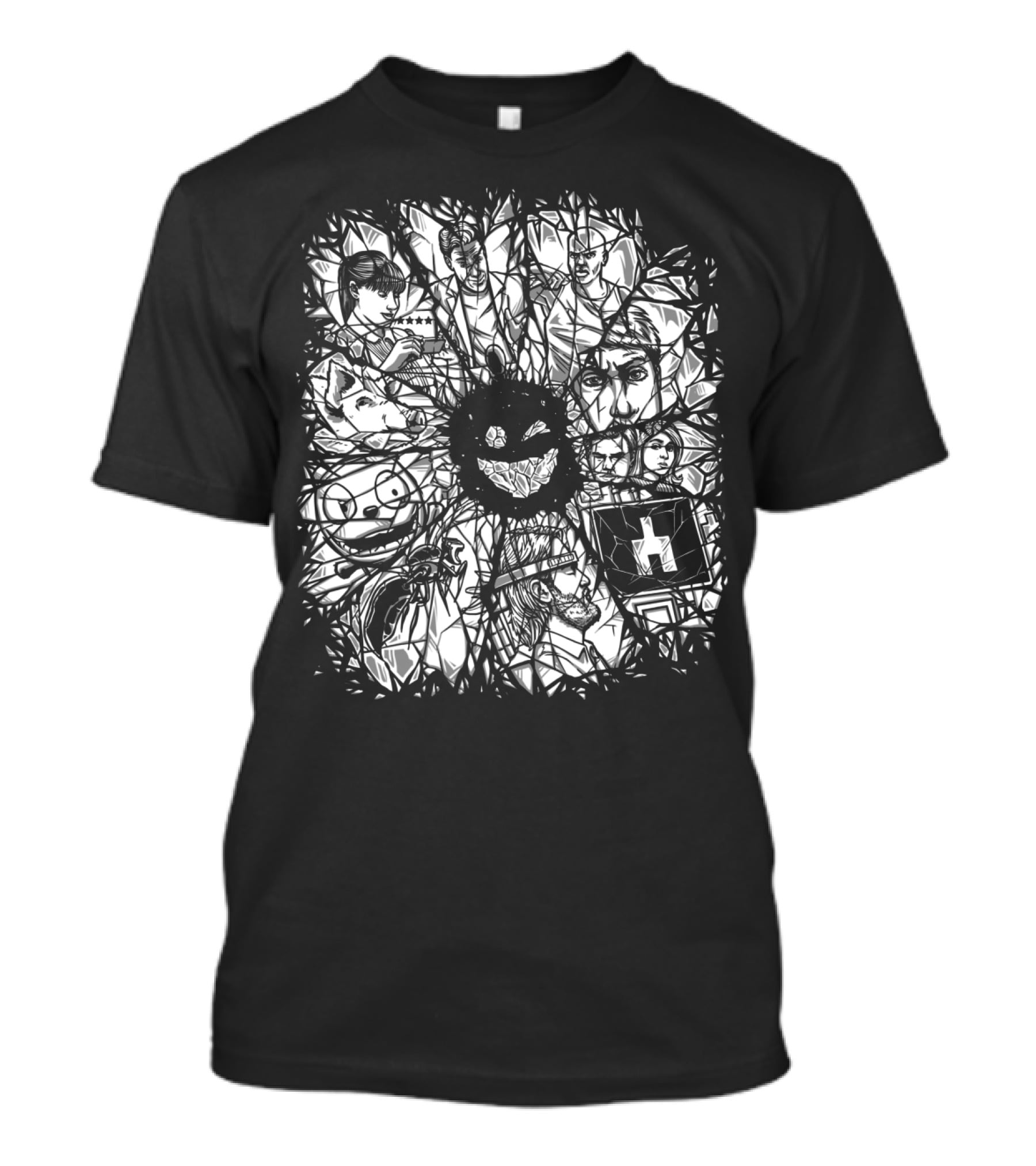 Black Mirror Dark Refractions Iconic Episodes Symbolic Imagery Collection T-Shirt