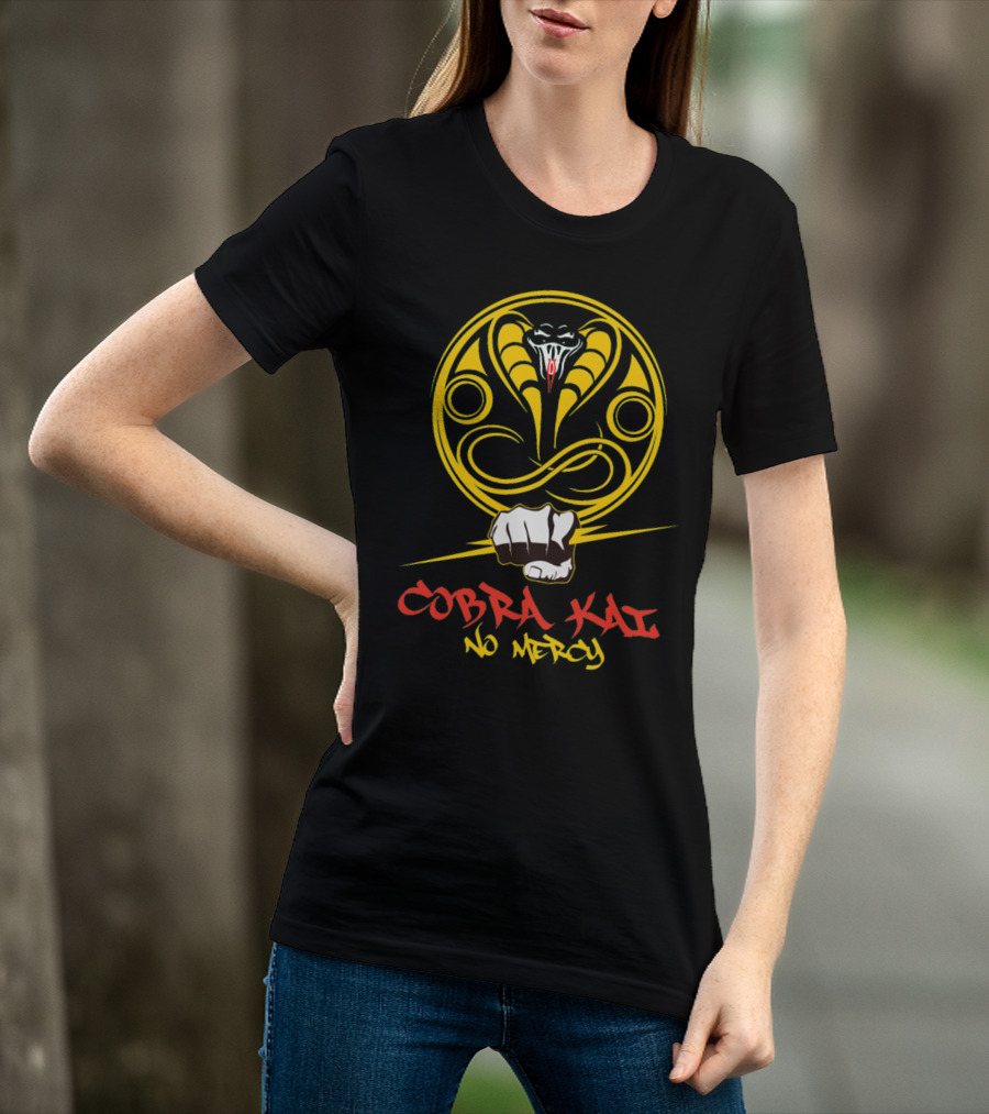 Cobra Kai No Mercy Karate Logo Fist Punch T-Shirt