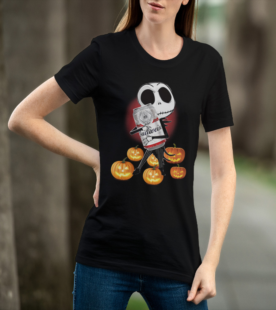 Jack Skellington Budweiser Halloween Pumpkins T-Shirt