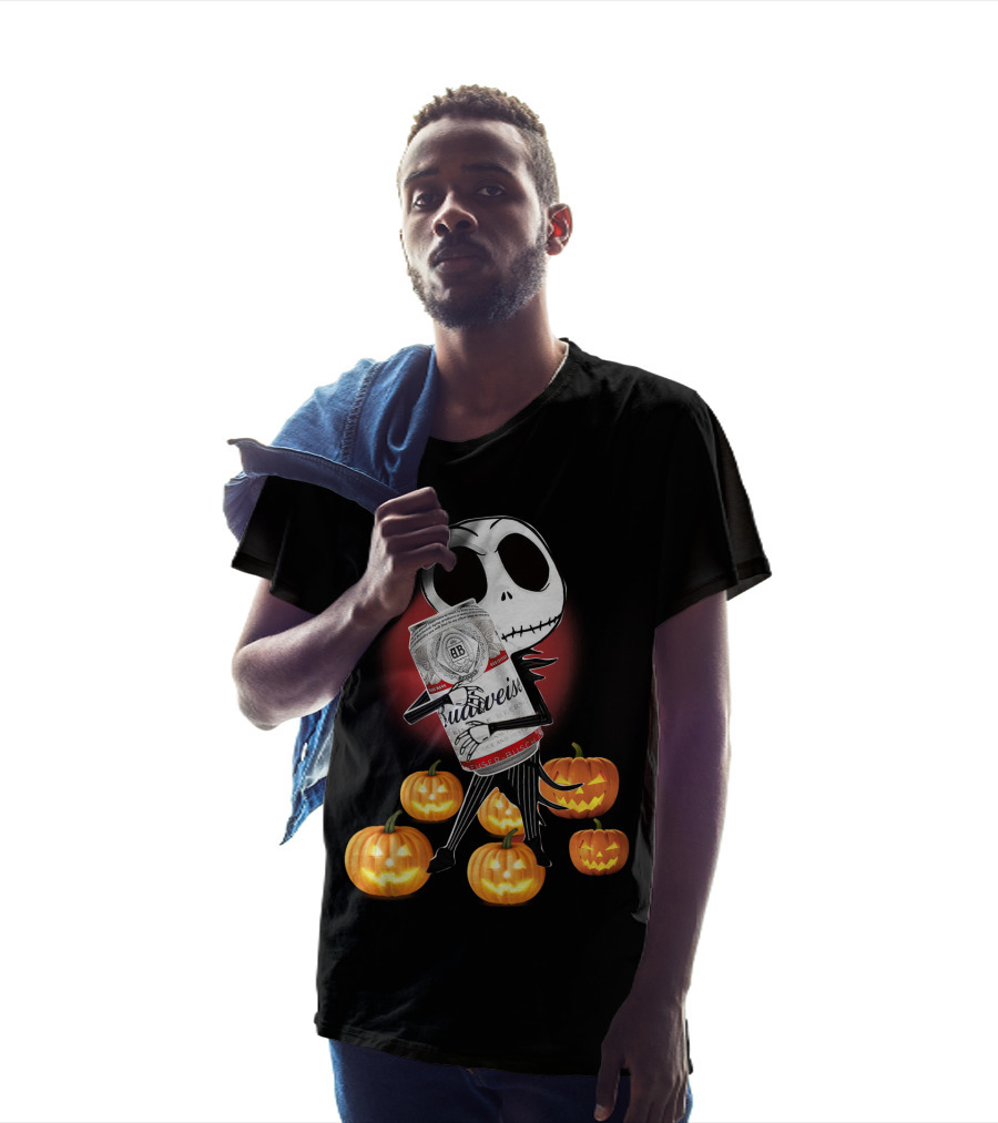 Jack Skellington Budweiser Halloween Pumpkins T-Shirt