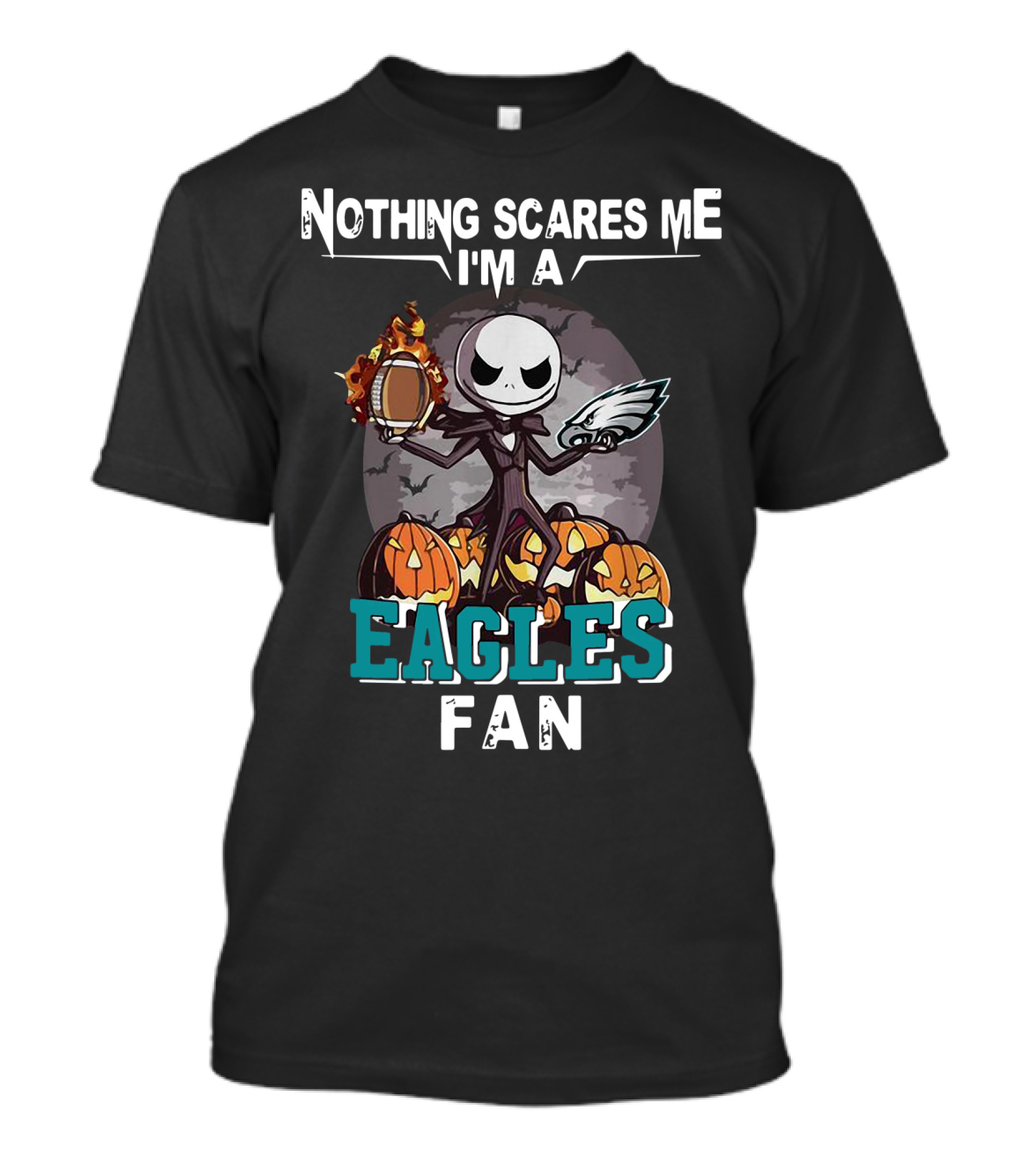 Nothing Scares Me I'm A Jack Skellington Eagles Fan T-Shirt