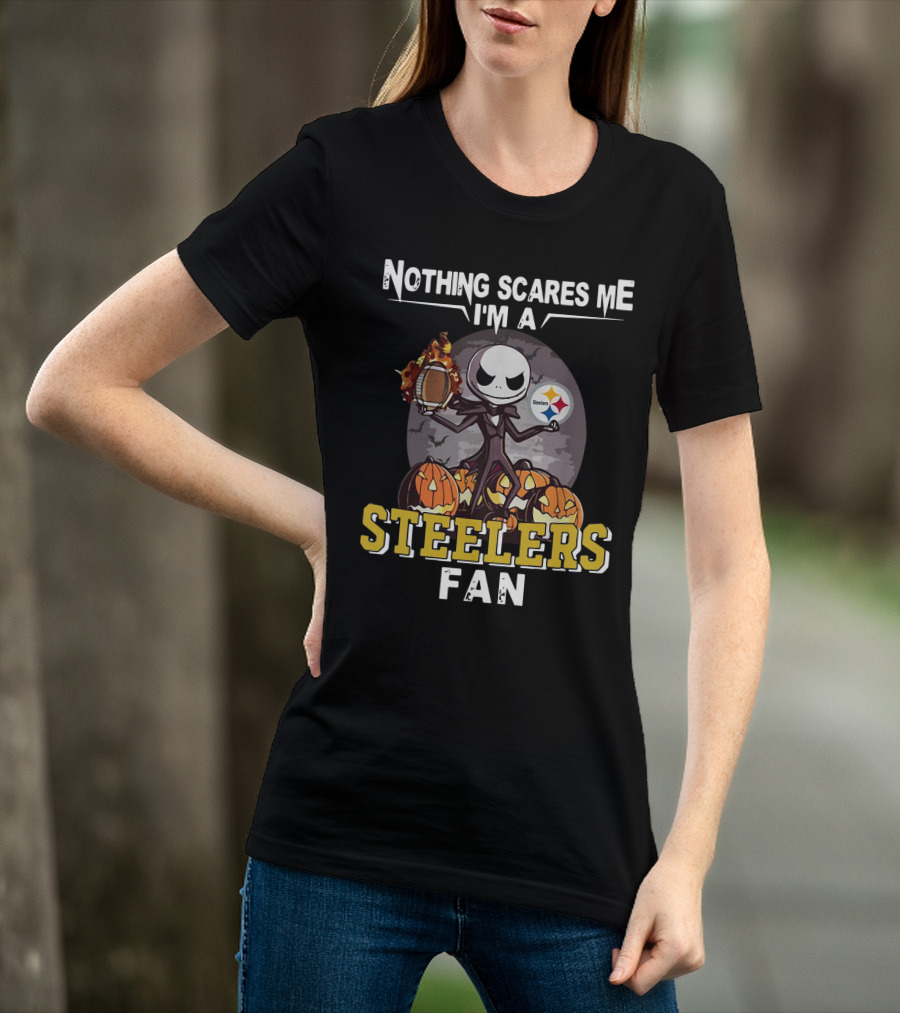 Nothing Scares Me I'm A Steelers Fan Jack Skellington T-Shirt