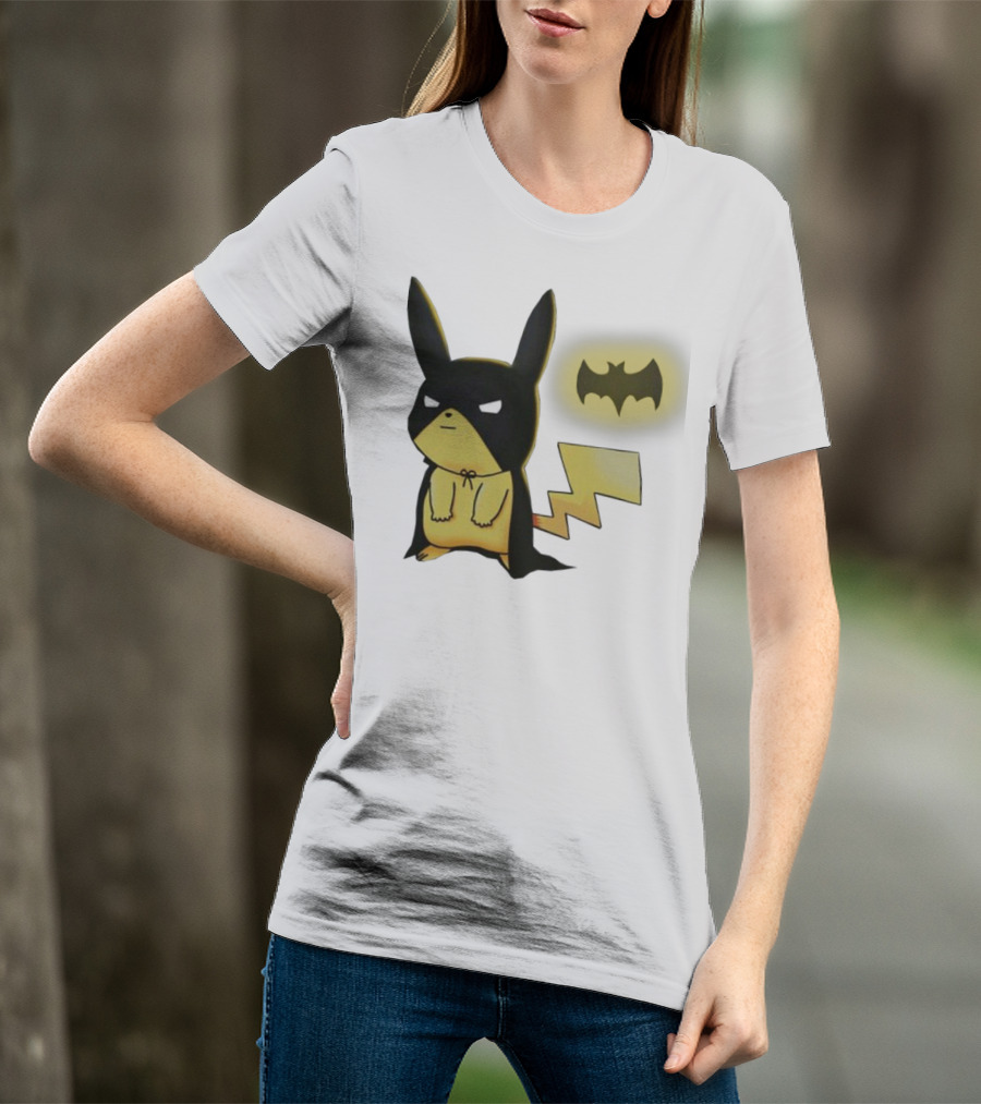 Pikachu Batman Crossover With Iconic Bat T-Shirt