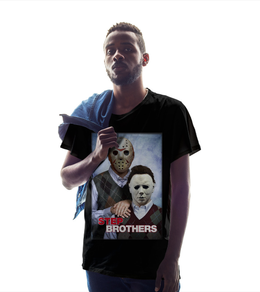 Step Brothers Jason Voorhees Michael Myers Comedy Horror Crossover T-Shirt