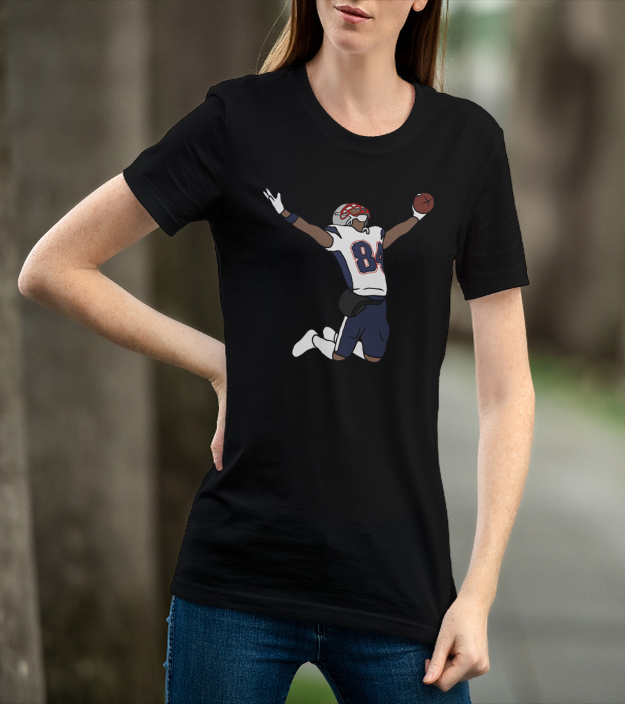 Antonio Brown Patriots Celebration Jumping Football Player Number 84 T-Shirt
