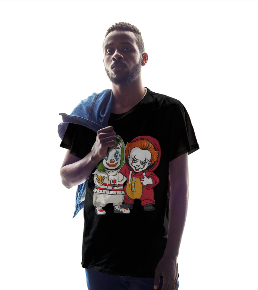 Joker And Pennywise Friendship Duo In Cartoon T-Shirt