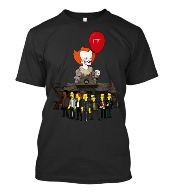 Stephen King's It And The Simpsons Joker Halloween Crossover T-Shirt