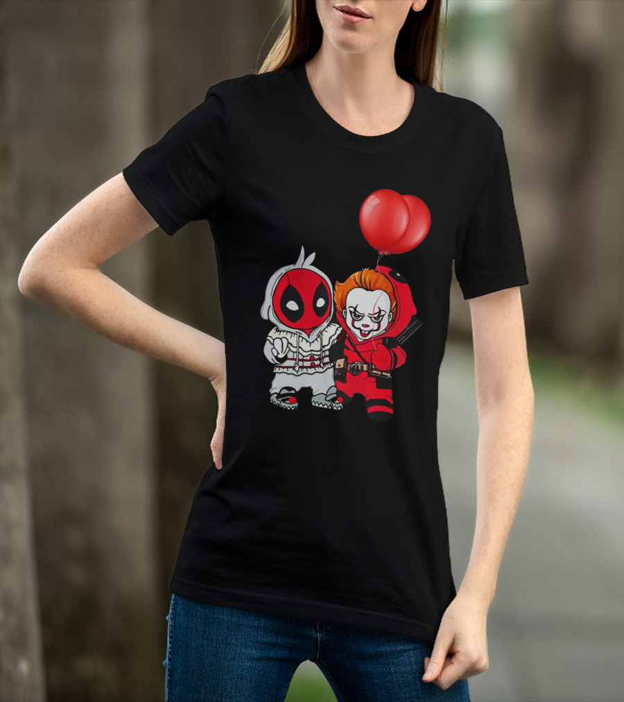 Pennywise Deadpool Crossover With Red Balloons T-Shirt