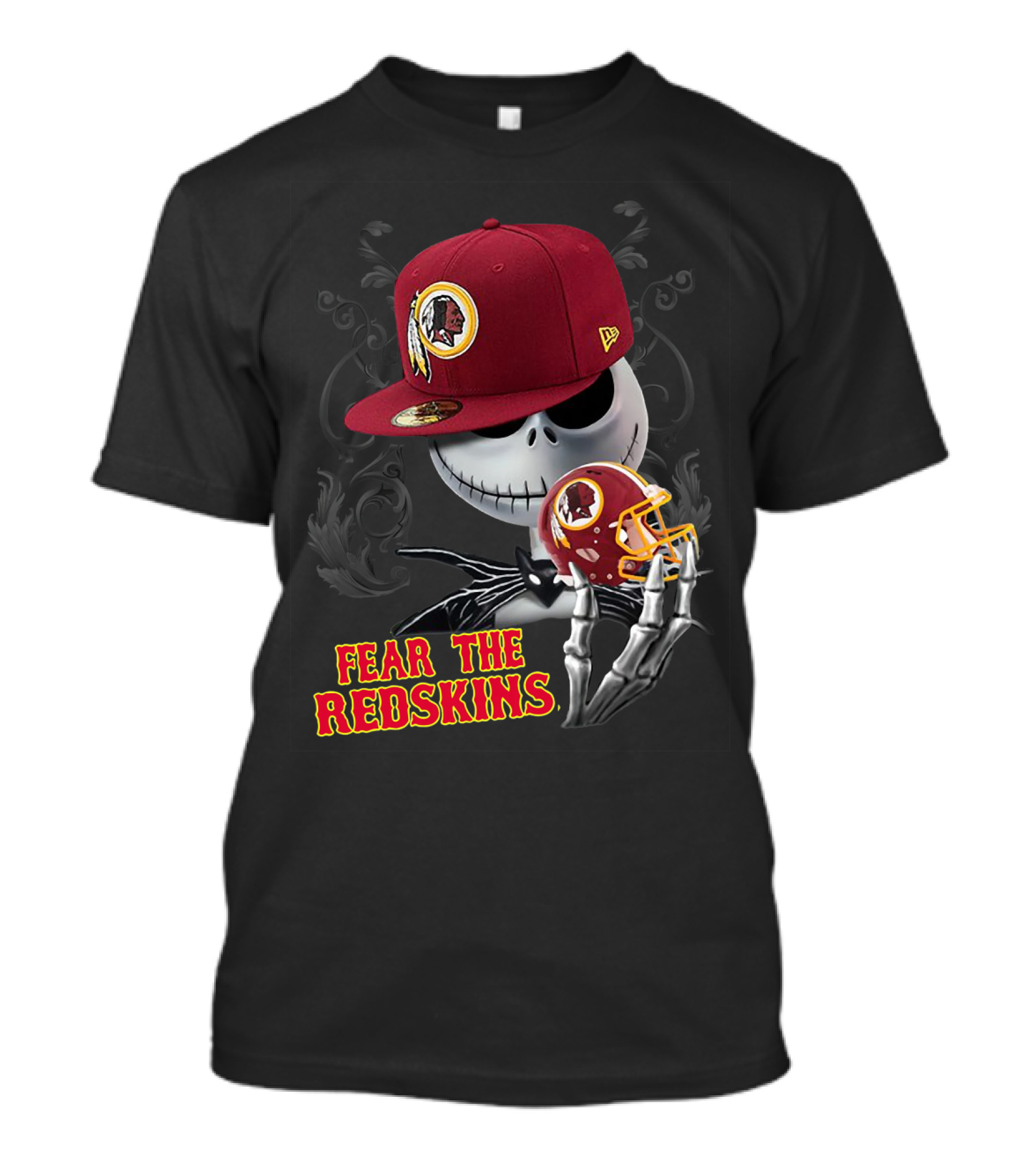 Jack Skellington Redskins Logo Fear The Redskins T-Shirt