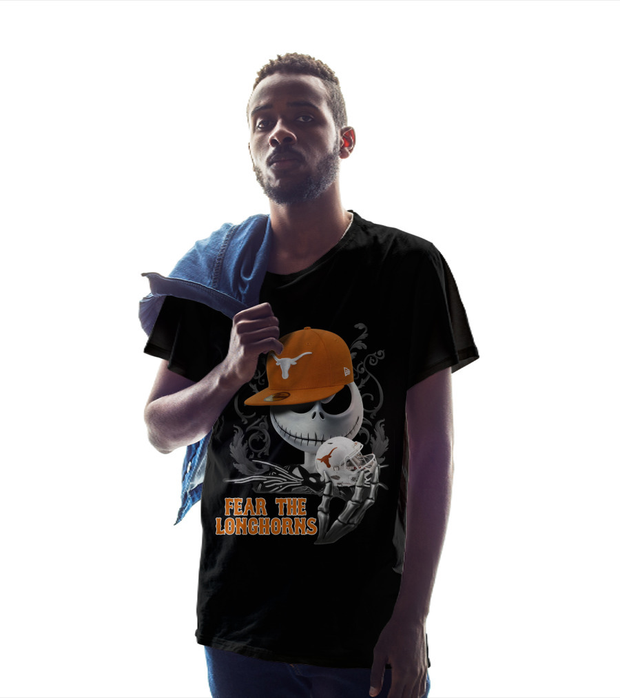 Jack Skellington Fear The Longhorns Texas Football Halloween Crossover T-Shirt