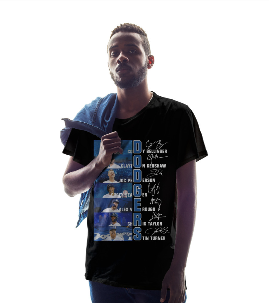 Dodgers Cody Bellinger Clayton Kershaw Joc Pederson Corey Seager Alex Verdugo Chris Taylor Justin Turner T-Shirt