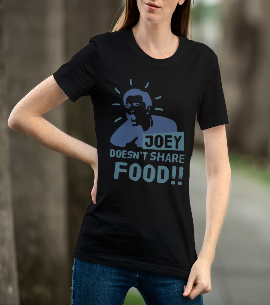 Joey Doesn't Share Food Iconic Shouting Silhouette With Exclamation Marks T-Shirt