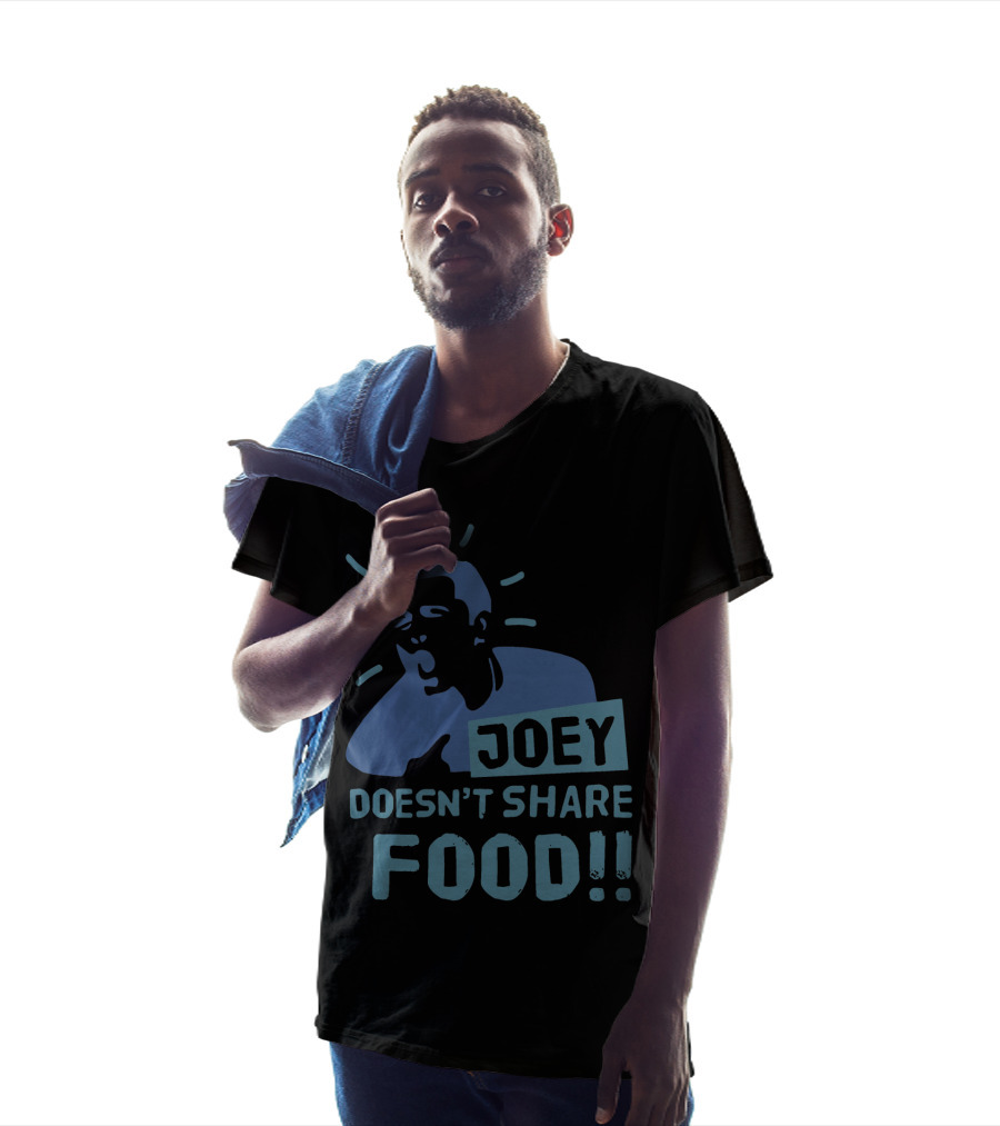 Joey Doesn't Share Food Iconic Shouting Silhouette With Exclamation Marks T-Shirt