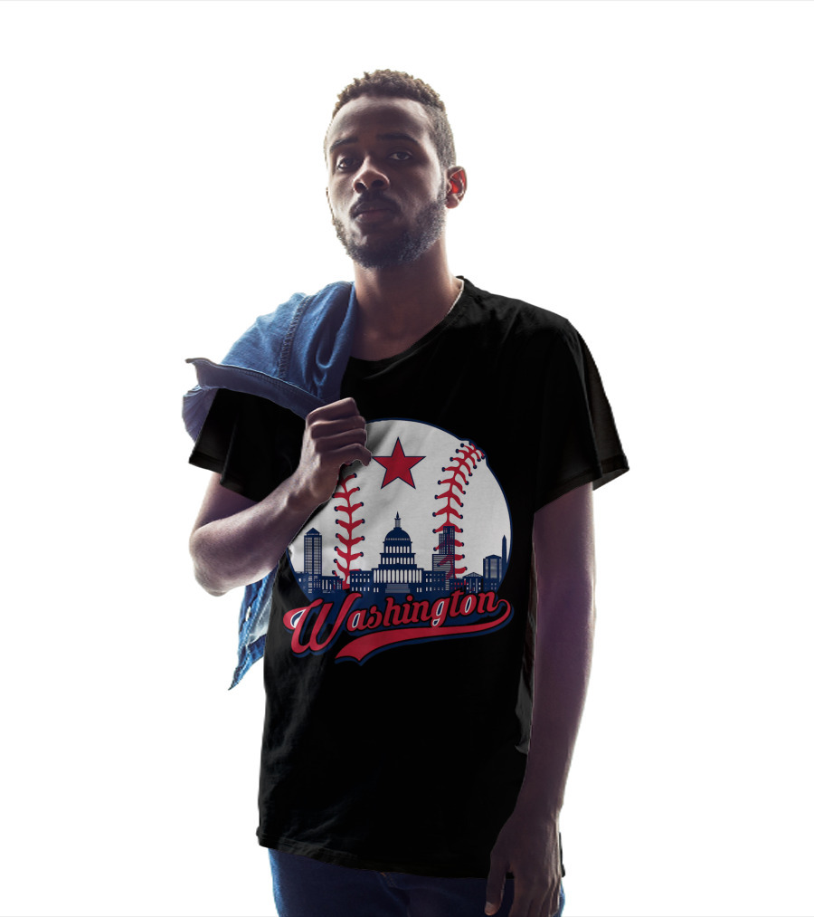 Washington Nationals Baseball Cityscape Capitol Star T-Shirt