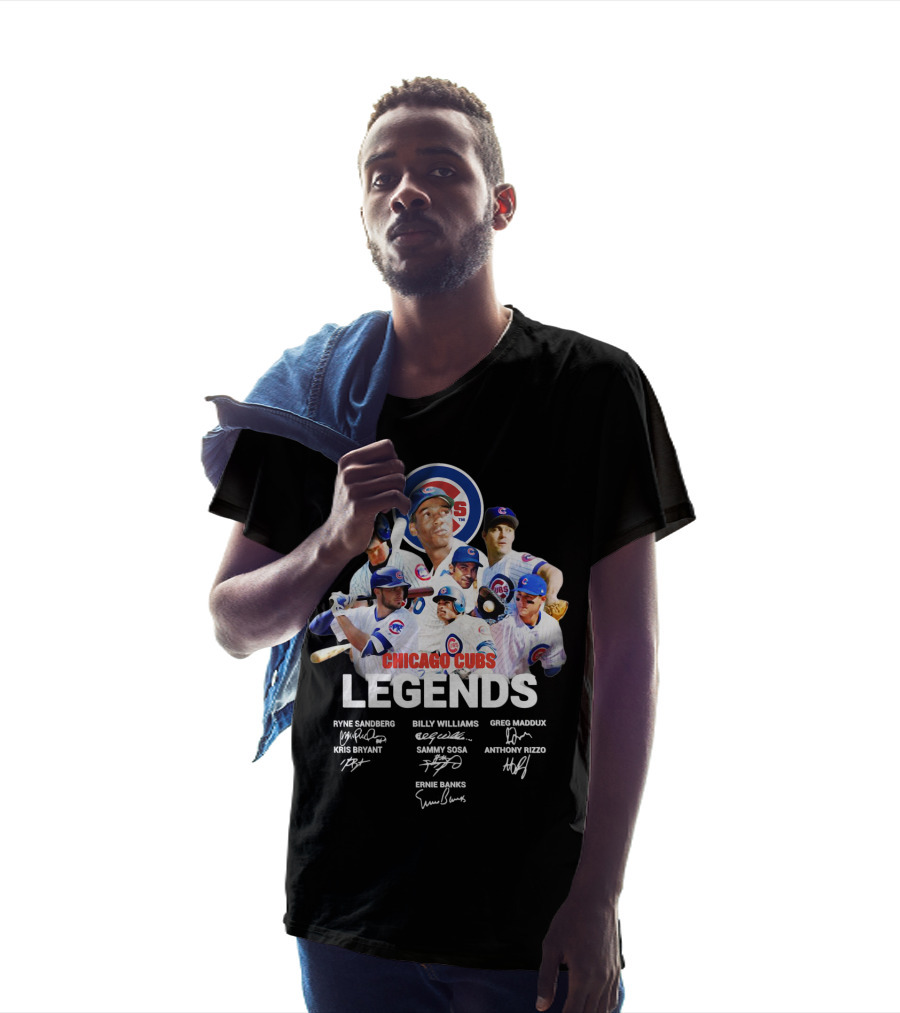 Chicago Cubs Legends Ryne Sandberg Billy Williams Greg Maddux Kris Bryant Sammy Sosa Anthony Rizzo Ernie Banks T-Shirt