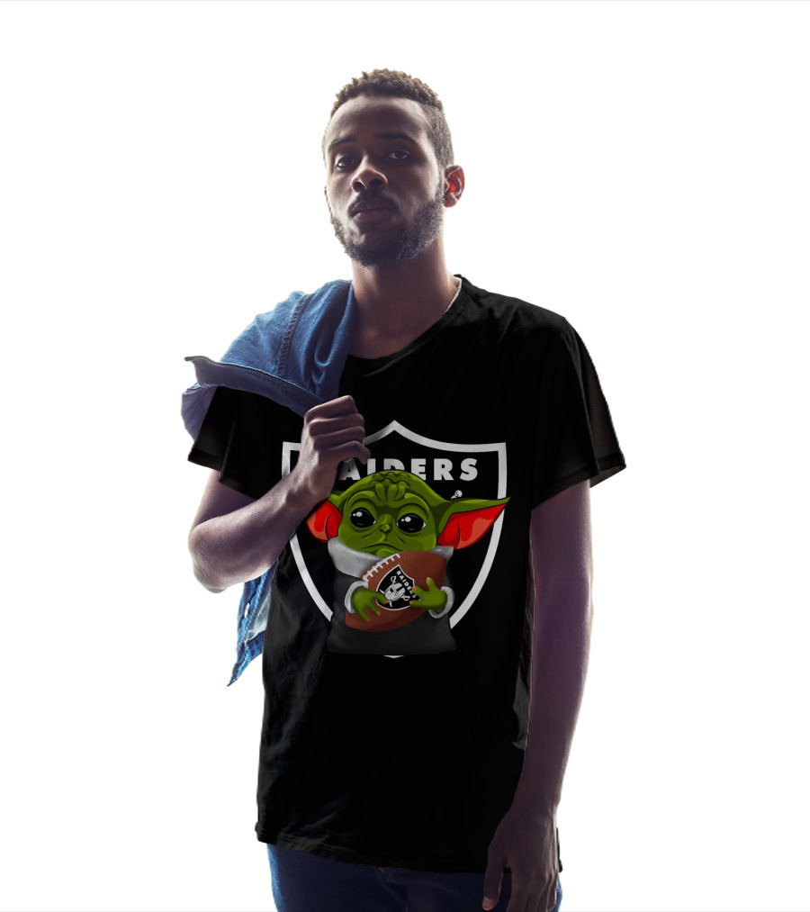 Raiders Baby Yoda Oakland Football Fan T-Shirt