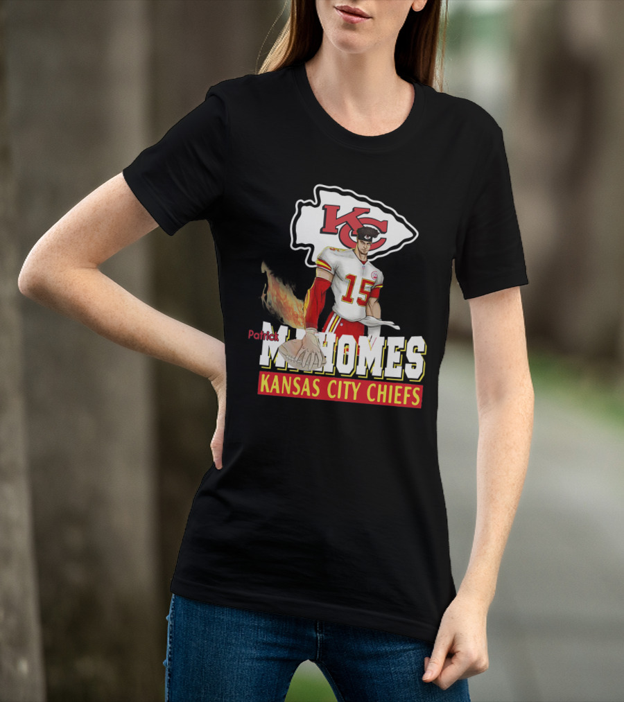 Patrick Mahomes Kc Kansas City Chiefs Football Flame T-Shirt
