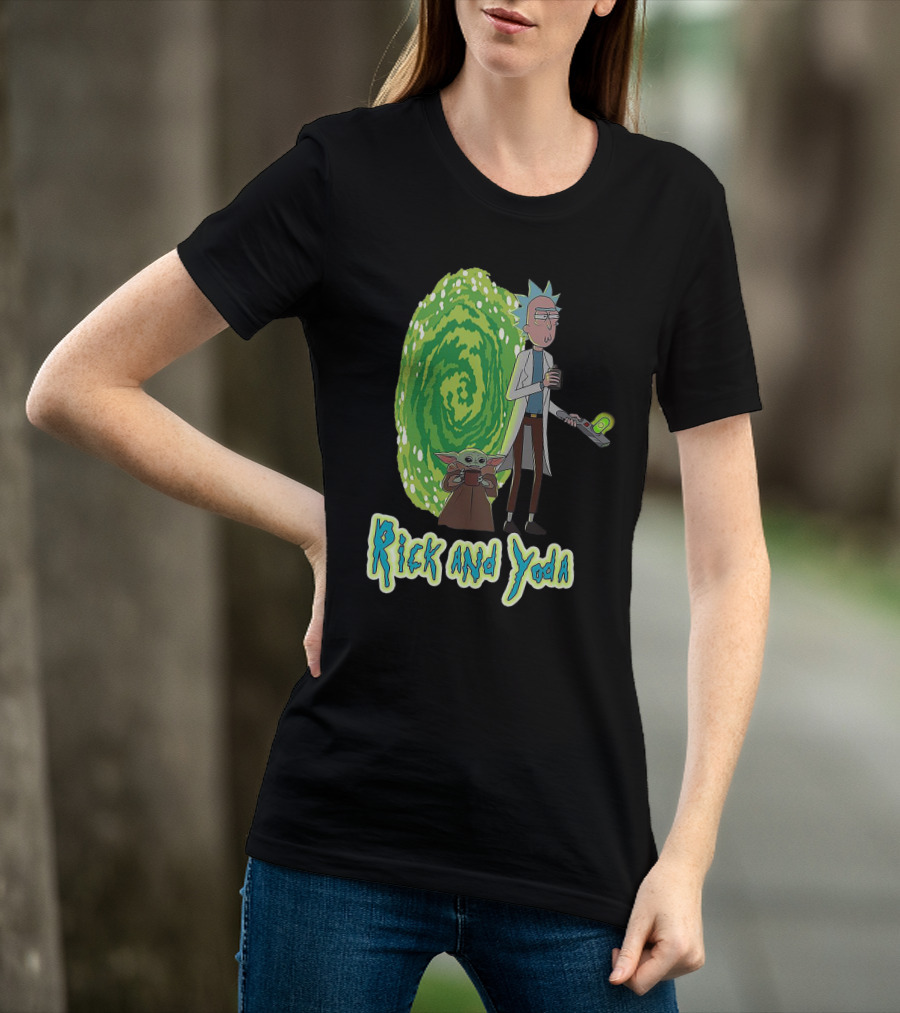 Rick And Yoda Portal Adventure T-Shirt