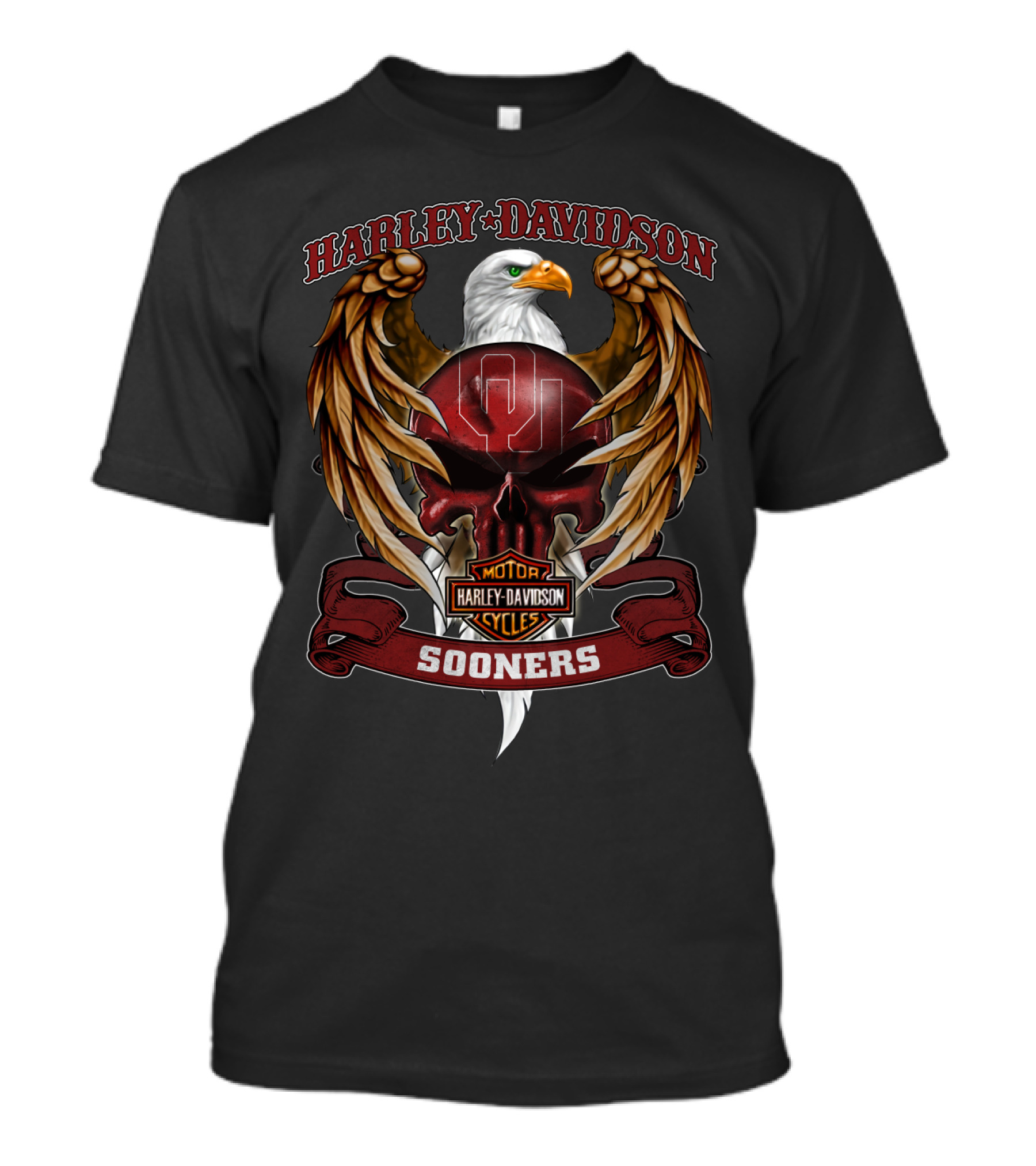 Harley Davidson Eagles Sooners Oklahoma 99 Hd Ncaa T-Shirt