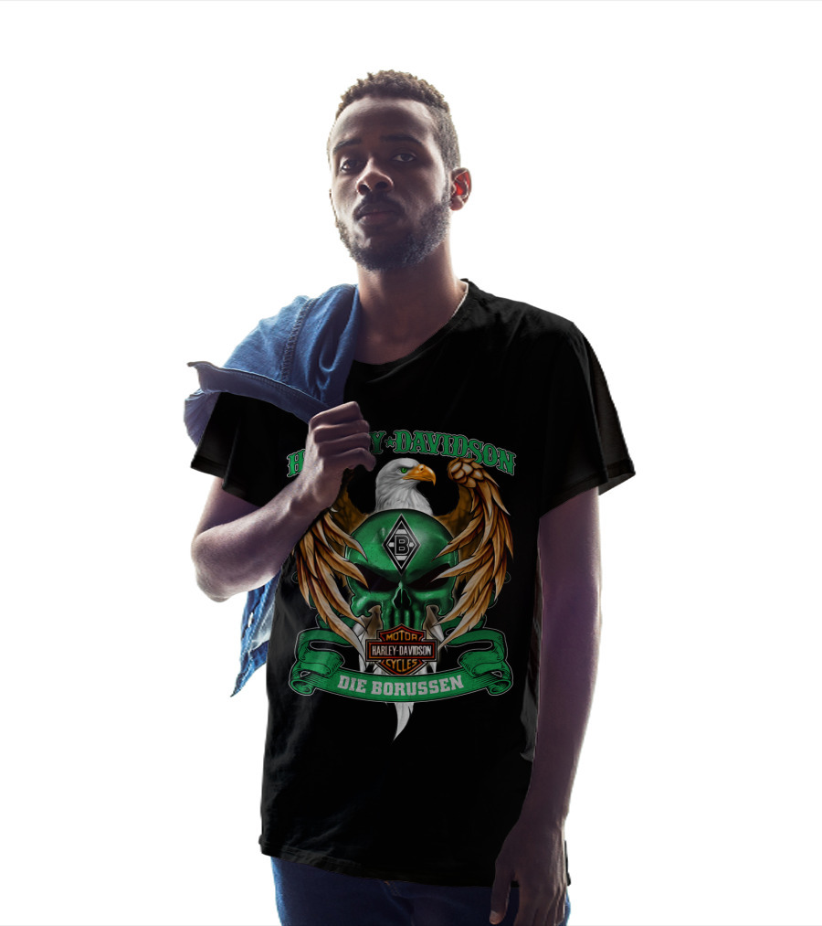 Harley Davidson Borussia Mönchengladbach Die Borussen Eagle Crest T-Shirt