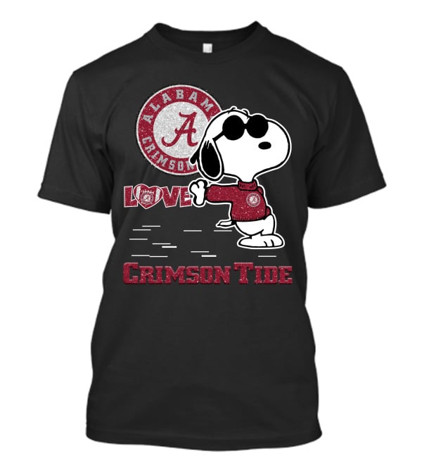 Snoopy Crimson Tide Alabama Love T-Shirt