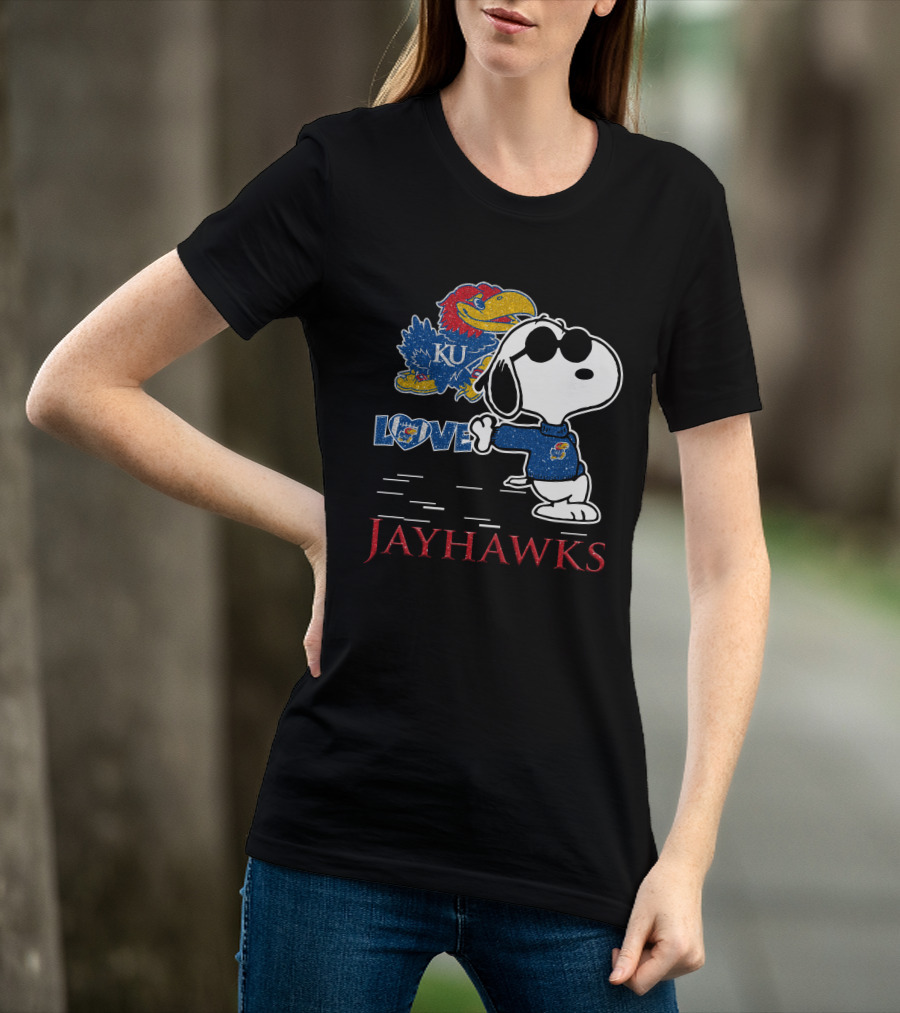 Snoopy KU Love Jayhawks T-Shirt