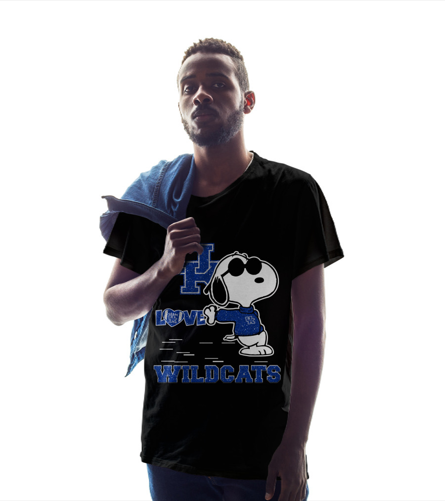 Snoopy Love Kentucky Wildcats Blue UK T-Shirt