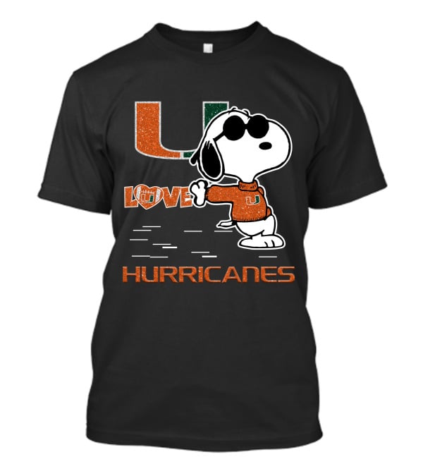 Snoopy Love Miami Hurricanes U T-Shirt