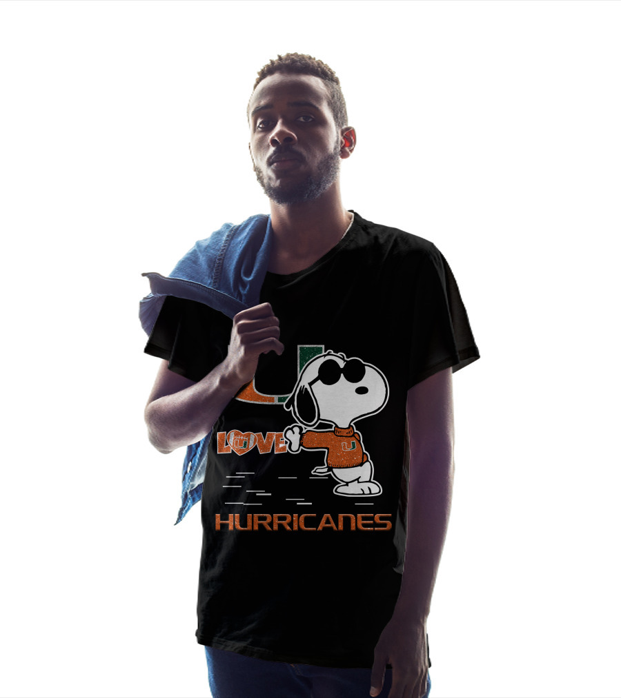 Snoopy Love Miami Hurricanes U T-Shirt