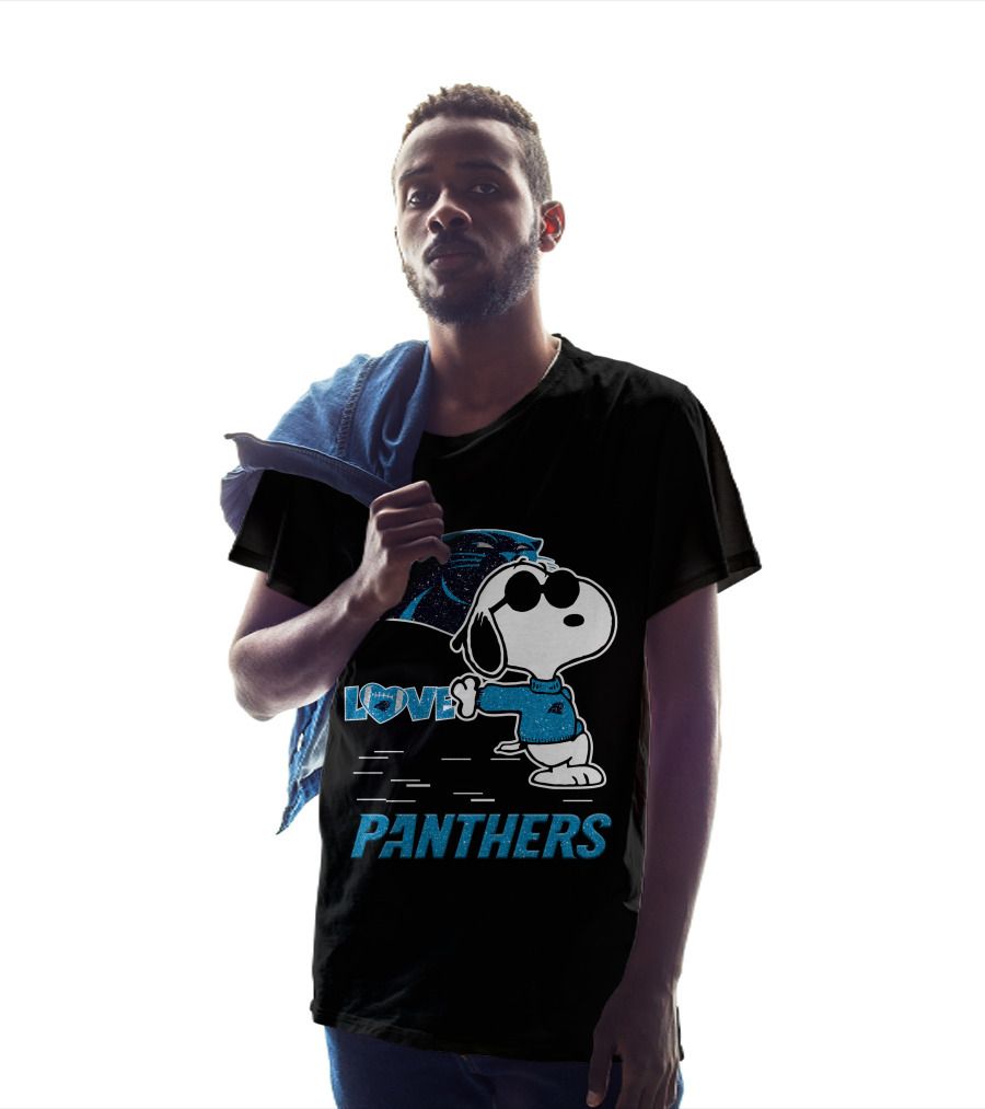 Snoopy Love Panthers Carolina T-Shirt
