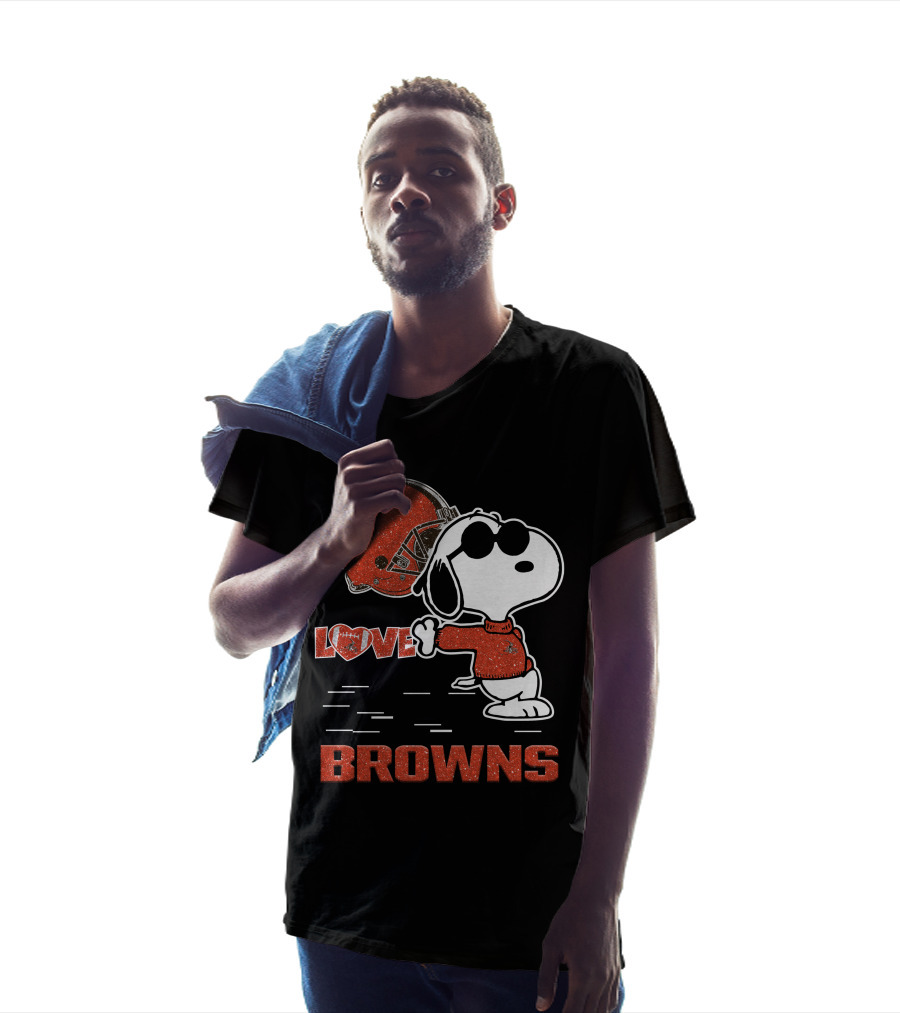 Snoopy Love Browns Cleveland Nfl Football Fans T-Shirt