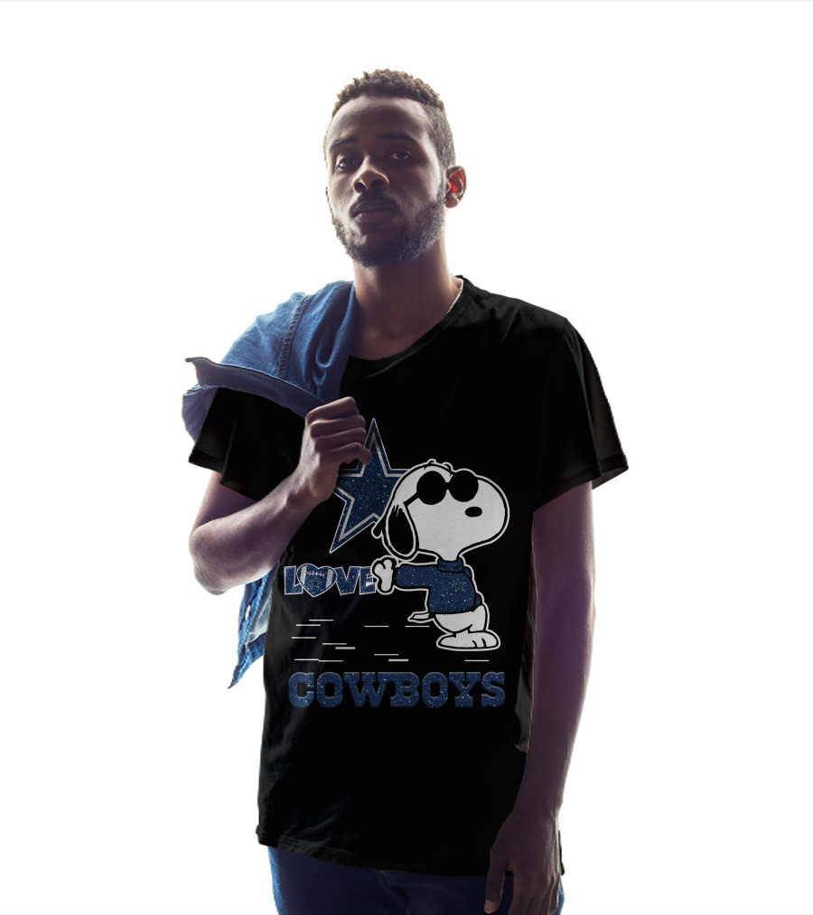 Snoopy Love Dallas Cowboys Nfl Football Fans T-Shirt