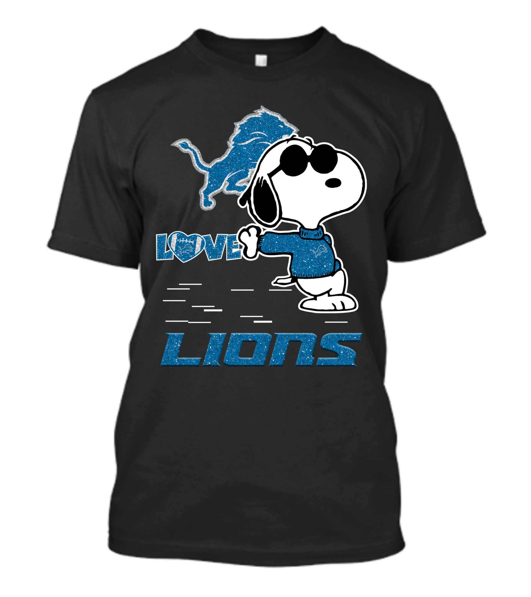 Snoopy Love Detroit Lions Nfl Football Fans T-Shirt