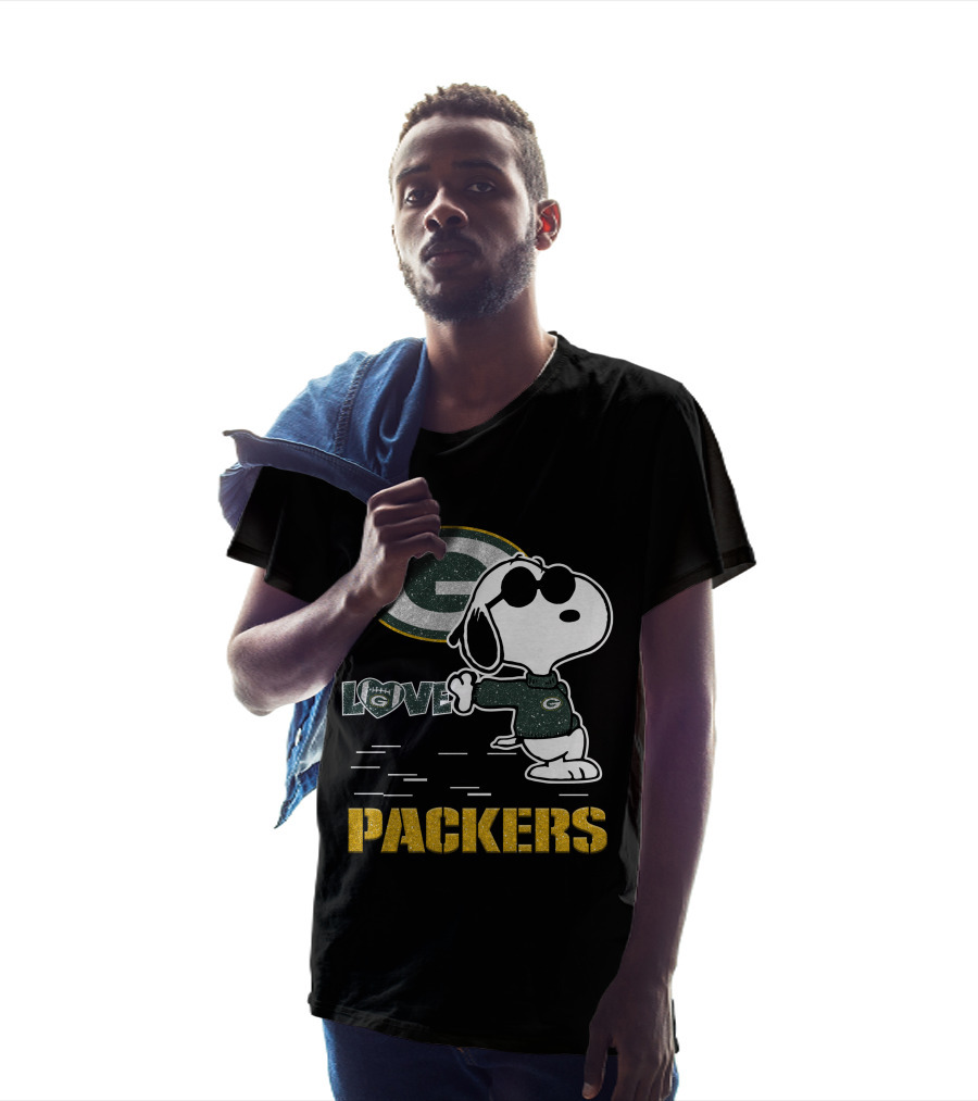 Snoopy Love Green Bay Packers Nfl Football Fans T-Shirt