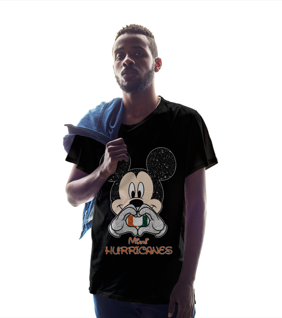 Mickey Mouse Miami Hurricanes Love T-Shirt