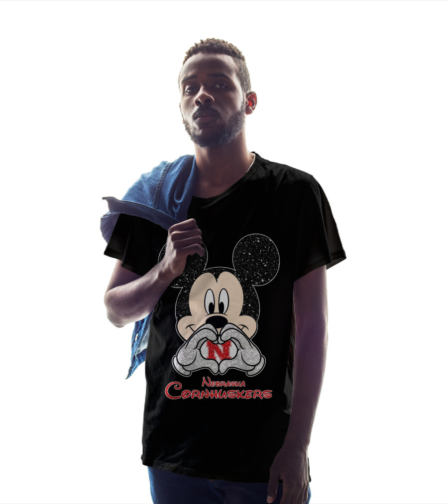 Mickey Nebraska Cornhuskers Love T-Shirt