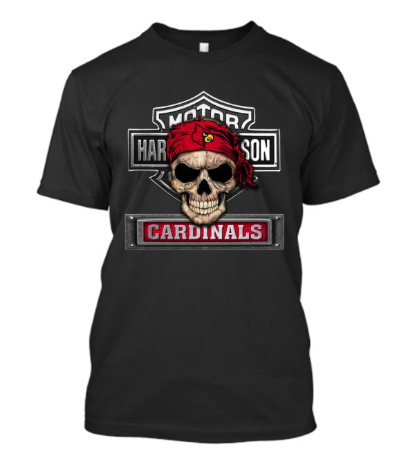 Harley Davidson Motorcycles Skull Bandana Cardinals T-Shirt