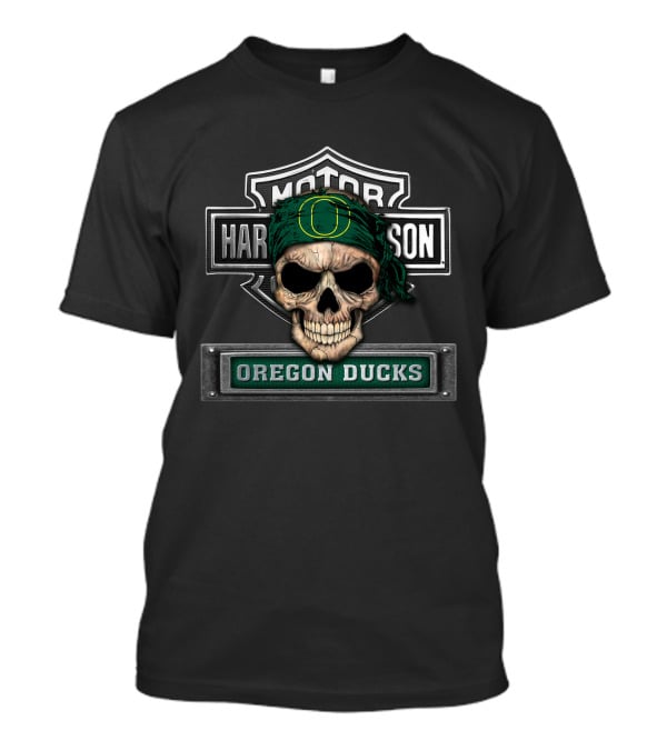 Motor Harley Davidson Oregon Ducks Skull T-Shirt