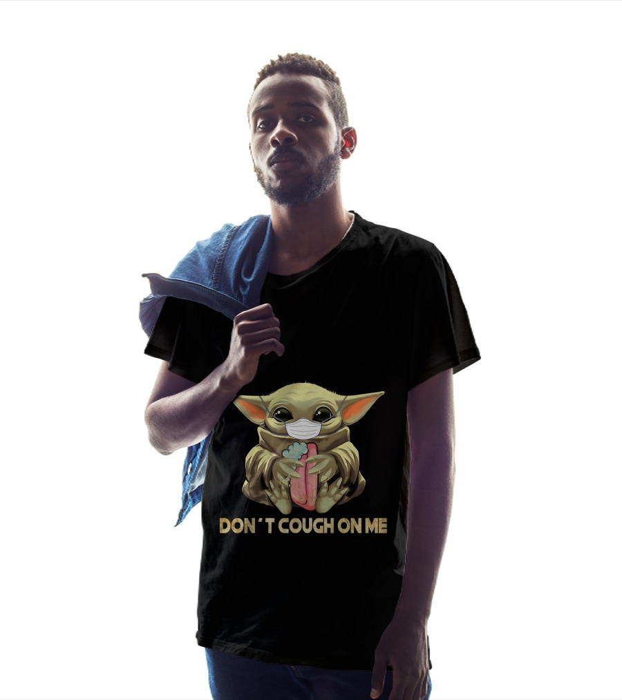 YD Don't Cough On Me Baby Alien Wearing Mask Hugging Soap T-Shirt