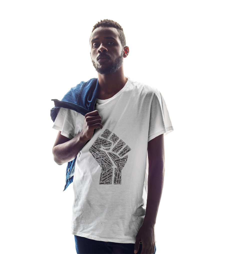 We Need Justice Black Lives Matter Raised Fist Names Of Victims T-Shirt