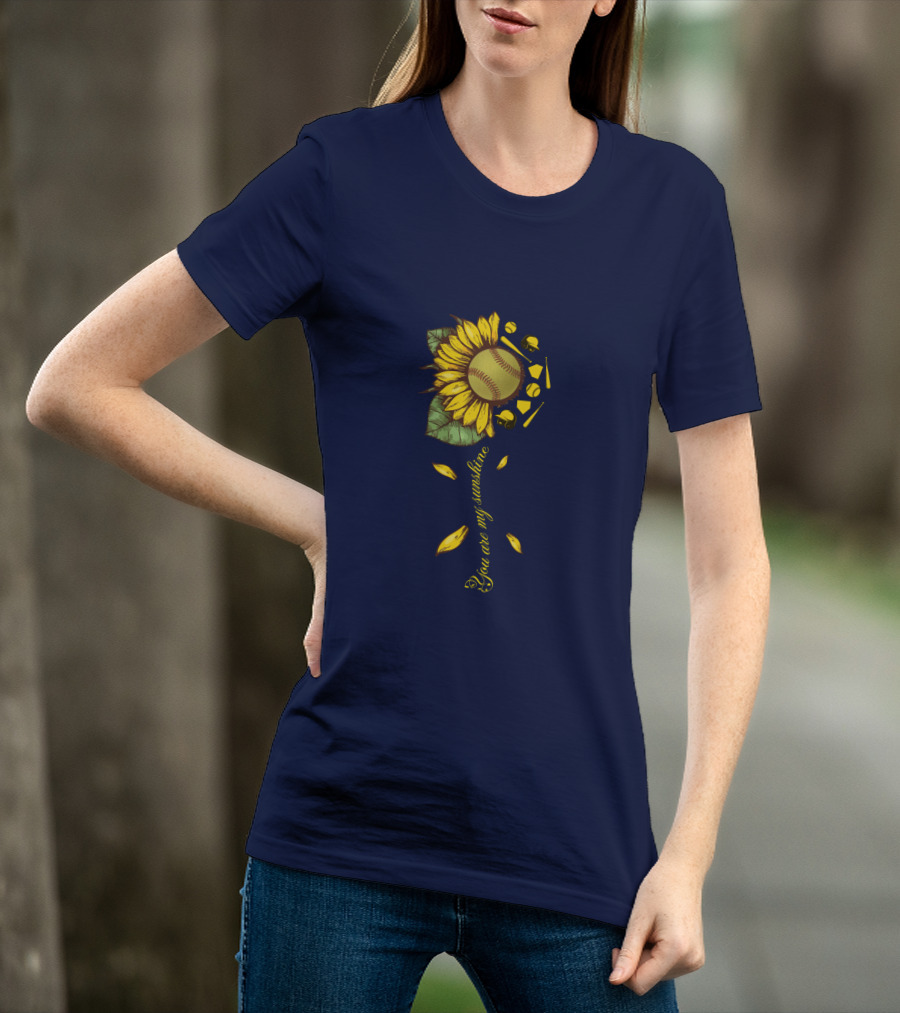 You Are My Sunshine Softball Sunflower T-Shirt
