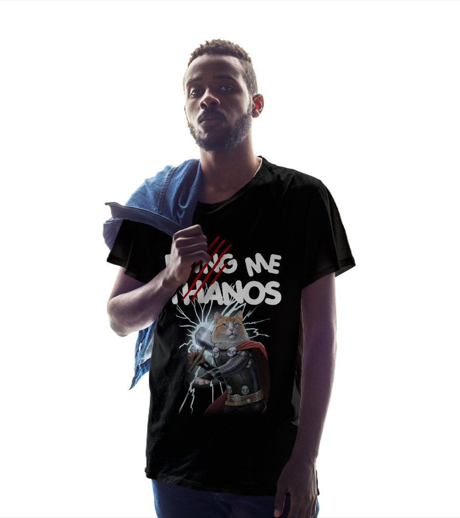 Bring Me Thanos Cat With Hammer And Lightning T-Shirt