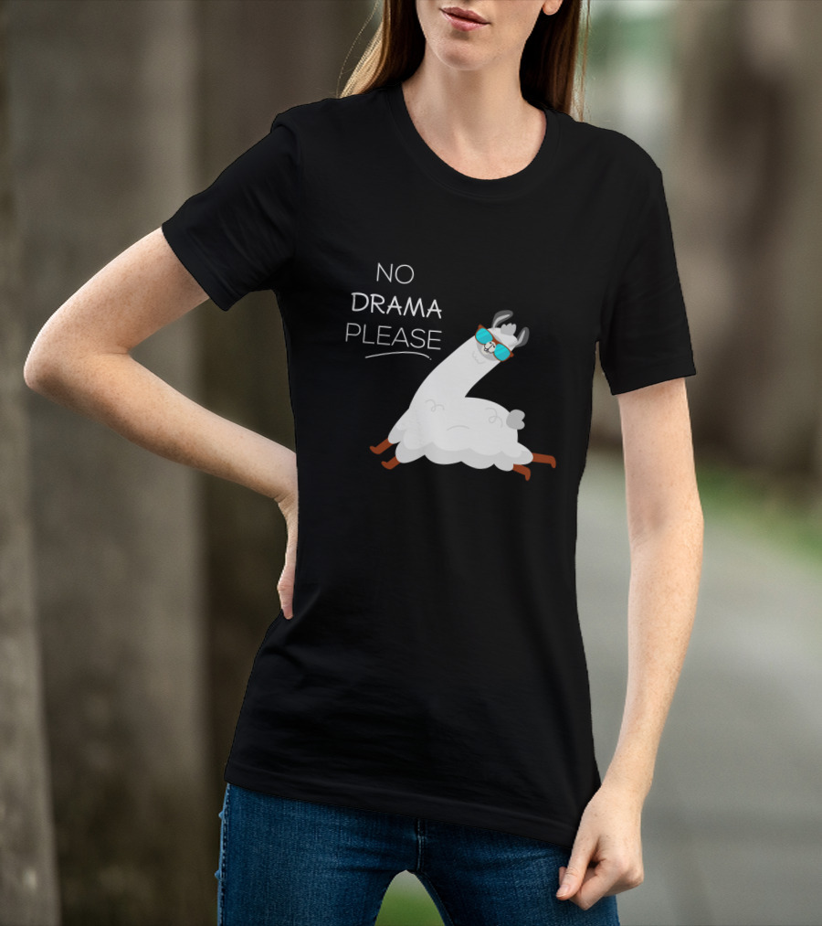 No Drama Please Cool Llama With Sunglasses T-Shirt