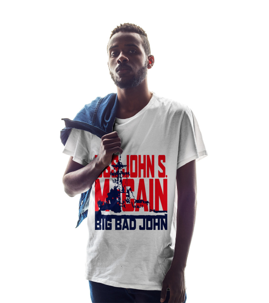 USS John S. McCain Big Bad John Support Our Vets T-Shirt