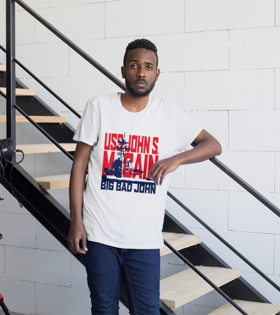 USS John S. McCain Big Bad John Support Our Vets T-Shirt